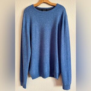 Nordstrom 100% Cashmere Sweater Men XL Heather Blue Crewneck Ultra Soft Luxury